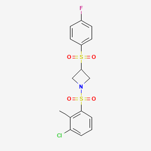 1-((3-Chloro-2-methylphenyl)sulfonyl)-3-((4-fluorophenyl)sulfonyl)azetidine
