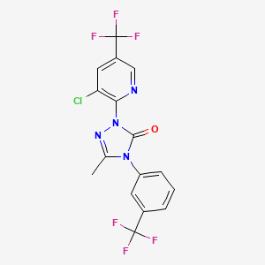 2-[3-Chloro-5-(trifluoromethyl)pyridin-2-yl]-5-methyl-4-[3-(trifluoromethyl)phenyl]-1,2,4-triazol-3-one