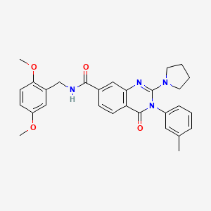 N-(2,5-dimethoxybenzyl)-3-(3-methylphenyl)-4-oxo-2-pyrrolidin-1-yl-3,4-dihydroquinazoline-7-carboxamide