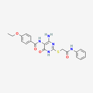N-(4-amino-6-oxo-2-((2-oxo-2-(phenylamino)ethyl)thio)-1,6-dihydropyrimidin-5-yl)-4-ethoxybenzamide