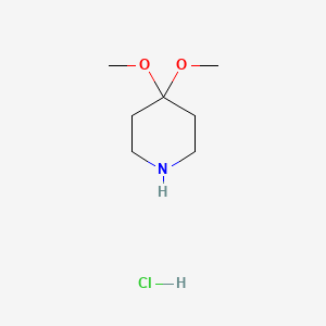 molecular formula C7H16ClNO2 B2491634 4,4-Dimethoxypiperidine hydrochloride CAS No. 77542-16-6