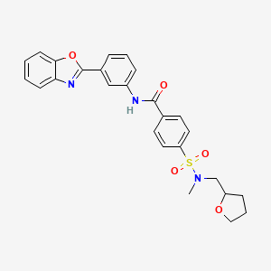 molecular formula C26H25N3O5S B2491654 N-[3-(1,3-benzoxazol-2-yl)phenyl]-4-{methyl[(oxolan-2-yl)methyl]sulfamoyl}benzamide CAS No. 868676-48-6