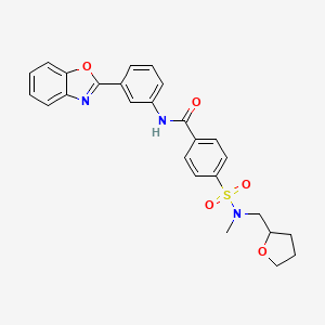 N-(3-(benzo[d]oxazol-2-yl)phenyl)-4-(N-methyl-N-((tetrahydrofuran-2-yl)methyl)sulfamoyl)benzamide