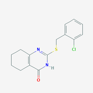 molecular formula C15H15ClN2OS B2491656 2-[(2-chlorobenzyl)thio]-5,6,7,8-tetrahydroquinazolin-4(3H)-one CAS No. 338963-50-1