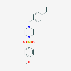 molecular formula C20H26N2O3S B249167 1-[(4-ETHYLPHENYL)METHYL]-4-(4-METHOXYBENZENESULFONYL)PIPERAZINE 