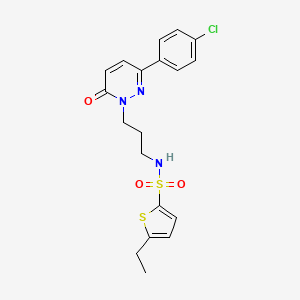 molecular formula C19H20ClN3O3S2 B2491674 N-(3-(3-(4-chlorophenyl)-6-oxopyridazin-1(6H)-yl)propyl)-5-ethylthiophene-2-sulfonamide CAS No. 1021091-30-4