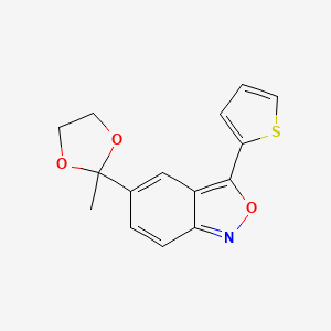 molecular formula C15H13NO3S B2491683 5-(2-Methyl-1,3-dioxolan-2-yl)-3-(2-thienyl)-2,1-benzisoxazole CAS No. 106500-66-7