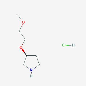 molecular formula C7H16ClNO2 B2491684 (S)-3-(2-Methoxyethoxy)pyrrolidine hydrochloride CAS No. 1810074-91-9; 880362-02-7