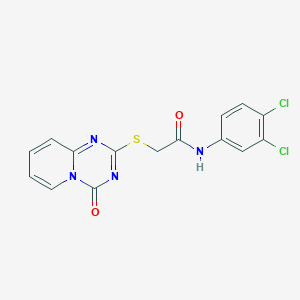 molecular formula C15H10Cl2N4O2S B2491686 N-(3,4-dichlorophenyl)-2-(4-oxopyrido[1,2-a][1,3,5]triazin-2-yl)sulfanylacetamide CAS No. 896333-38-3