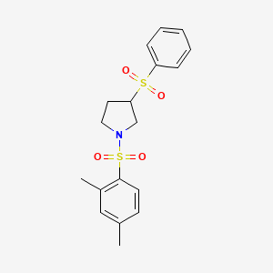 1-((2,4-Dimethylphenyl)sulfonyl)-3-(phenylsulfonyl)pyrrolidine