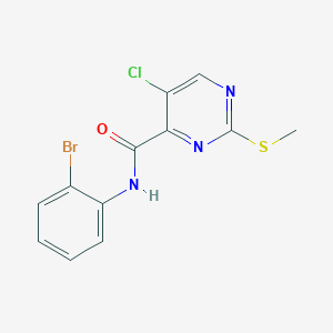 molecular formula C12H9BrClN3OS B2491695 N-(2-bromophenyl)-5-chloro-2-(methylsulfanyl)pyrimidine-4-carboxamide CAS No. 838812-43-4