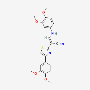 (E)-3-((3,4-dimethoxyphenyl)amino)-2-(4-(3,4-dimethoxyphenyl)thiazol-2-yl)acrylonitrile