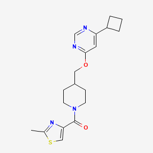 [4-[(6-Cyclobutylpyrimidin-4-yl)oxymethyl]piperidin-1-yl]-(2-methyl-1,3-thiazol-4-yl)methanone