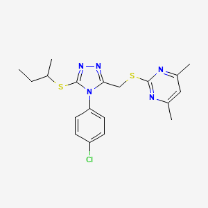 2-[[5-Butan-2-ylsulfanyl-4-(4-chlorophenyl)-1,2,4-triazol-3-yl]methylsulfanyl]-4,6-dimethylpyrimidine