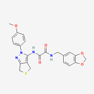molecular formula C22H20N4O5S B2491731 N'-[(2H-1,3-benzodioxol-5-yl)methyl]-N-[2-(4-methoxyphenyl)-2H,4H,6H-thieno[3,4-c]pyrazol-3-yl]ethanediamide CAS No. 941884-07-7