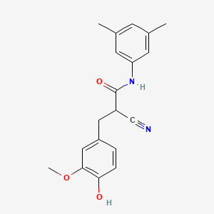 molecular formula C19H20N2O3 B2491735 2-cyano-N-(3,5-dimethylphenyl)-3-(4-hydroxy-3-methoxyphenyl)propanamide CAS No. 1260632-69-6