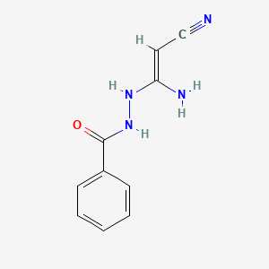 molecular formula C10H10N4O B2491736 3-(2-苯甲酰肼基)-3-氨基丙烯腈 CAS No. 136773-45-0