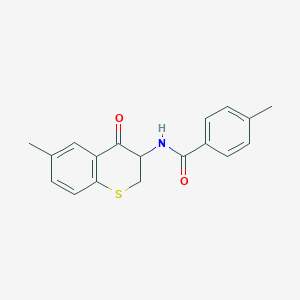 molecular formula C18H17NO2S B2491744 4-methyl-N-(6-methyl-4-oxo-3,4-dihydro-2H-thiochromen-3-yl)benzenecarboxamide CAS No. 692738-26-4