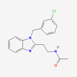 molecular formula C18H18ClN3O B2491752 N-(2-{1-[(3-chlorophenyl)methyl]-1H-1,3-benzodiazol-2-yl}ethyl)acetamide CAS No. 696600-01-8