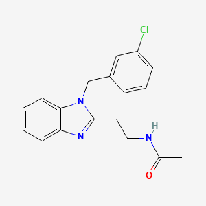 molecular formula C18H18ClN3O B2491752 N-{2-[1-(3-chlorobenzyl)-1H-benzimidazol-2-yl]ethyl}acetamide CAS No. 696600-01-8