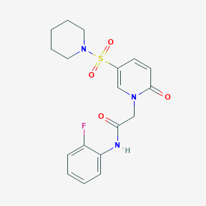 molecular formula C18H20FN3O4S B2491781 N-(2-fluorophenyl)-2-[2-oxo-5-(piperidine-1-sulfonyl)-1,2-dihydropyridin-1-yl]acetamide CAS No. 1251552-84-7