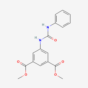 molecular formula C17H16N2O5 B2491803 Methyl 3-(methoxycarbonyl)-5-((phenylamino)carbonylamino)benzoate CAS No. 401577-80-8