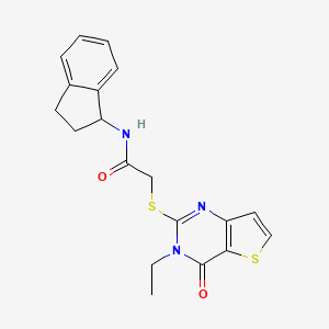 N-(2,3-dihydro-1H-inden-1-yl)-2-({3-ethyl-4-oxo-3H,4H-thieno[3,2-d]pyrimidin-2-yl}sulfanyl)acetamide