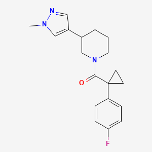 molecular formula C19H22FN3O B2491812 [1-(4-Fluorophenyl)cyclopropyl]-[3-(1-methylpyrazol-4-yl)piperidin-1-yl]methanone CAS No. 2320536-44-3
