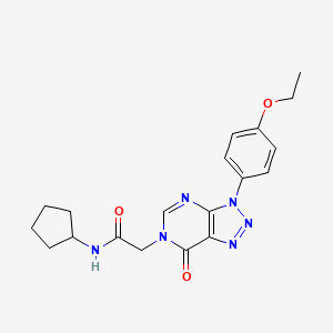 molecular formula C19H22N6O3 B2491837 N-cyclopentyl-2-[3-(4-ethoxyphenyl)-7-oxo-3H,6H,7H-[1,2,3]triazolo[4,5-d]pyrimidin-6-yl]acetamide CAS No. 863019-96-9