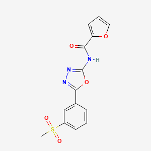 molecular formula C14H11N3O5S B2491838 N-[5-(3-methanesulfonylphenyl)-1,3,4-oxadiazol-2-yl]furan-2-carboxamide CAS No. 886928-77-4