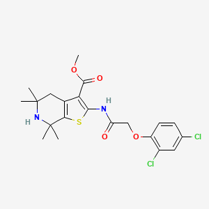 molecular formula C21H24Cl2N2O4S B2491878 methyl 2-[2-(2,4-dichlorophenoxy)acetamido]-5,5,7,7-tetramethyl-4H,5H,6H,7H-thieno[2,3-c]pyridine-3-carboxylate CAS No. 887901-51-1