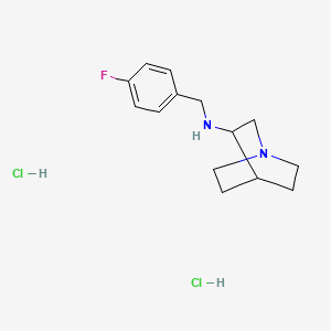 molecular formula C14H21Cl2FN2 B2491879 (1-Aza-bicyclo[2.2.2]oct-3-YL)-(4-fluoro-benzyl)-amine dihydrochloride CAS No. 1158349-48-4