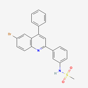 molecular formula C22H17BrN2O2S B2491889 N-[3-(6-bromo-4-phenylquinolin-2-yl)phenyl]methanesulfonamide CAS No. 865616-24-6