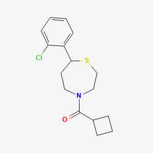 molecular formula C16H20ClNOS B2491890 7-(2-chlorophenyl)-4-cyclobutanecarbonyl-1,4-thiazepane CAS No. 1797093-21-0