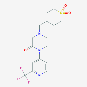 4-[(1,1-Dioxothian-4-yl)methyl]-1-[2-(trifluoromethyl)pyridin-4-yl]piperazin-2-one