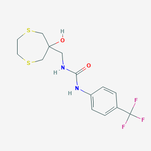 1-[(6-Hydroxy-1,4-dithiepan-6-yl)methyl]-3-[4-(trifluoromethyl)phenyl]urea