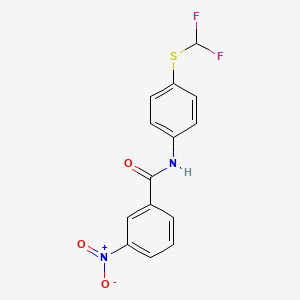 molecular formula C14H10F2N2O3S B2491945 N-{4-[(difluoromethyl)sulfanyl]phenyl}-3-nitrobenzamide CAS No. 301234-95-7