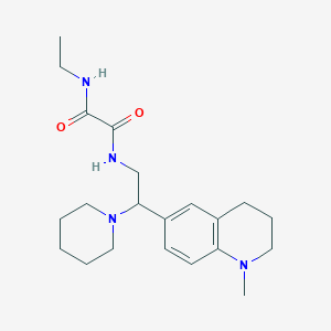 molecular formula C21H32N4O2 B2491949 N-ethyl-N'-[2-(1-methyl-1,2,3,4-tetrahydroquinolin-6-yl)-2-(piperidin-1-yl)ethyl]ethanediamide CAS No. 922040-58-2