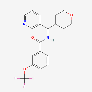 molecular formula C19H19F3N2O3 B2491971 N-[(oxan-4-yl)(pyridin-3-yl)methyl]-3-(trifluoromethoxy)benzamide CAS No. 2034248-20-7