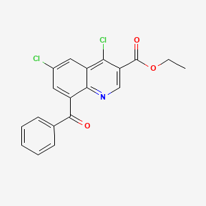 molecular formula C19H13Cl2NO3 B2492032 Ethyl 8-benzoyl-4,6-dichloro-3-quinolinecarboxylate CAS No. 339099-41-1