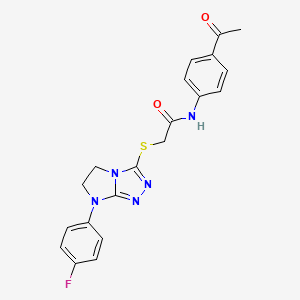 N-(4-acetylphenyl)-2-((7-(4-fluorophenyl)-6,7-dihydro-5H-imidazo[2,1-c][1,2,4]triazol-3-yl)thio)acetamide