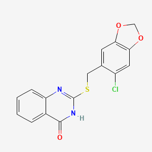 2-(((6-Chlorobenzo[d][1,3]dioxol-5-yl)methyl)thio)quinazolin-4-ol
