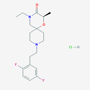 molecular formula C19H27ClF2N2O2 B2492075 (2R)-9-[2-(2,5-difluorophenyl)ethyl]-4-ethyl-2-methyl-1-oxa-4,9-diazaspiro[5.5]undecan-3-one;hydrochloride 