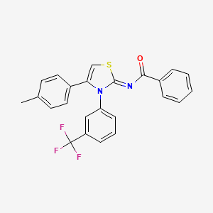 (Z)-N-(4-(p-tolyl)-3-(3-(trifluoromethyl)phenyl)thiazol-2(3H)-ylidene)benzamide