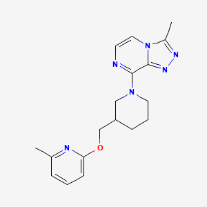 molecular formula C18H22N6O B2492082 2-Methyl-6-[(1-{3-methyl-[1,2,4]triazolo[4,3-a]pyrazin-8-yl}piperidin-3-yl)methoxy]pyridine CAS No. 2380063-57-8
