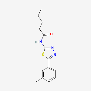 molecular formula C14H17N3OS B2492091 N-[5-(3-methylphenyl)-1,3,4-thiadiazol-2-yl]pentanamide CAS No. 392241-02-0