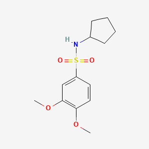 molecular formula C13H19NO4S B2492137 N-cyclopentyl-3,4-dimethoxybenzene-1-sulfonamide CAS No. 218613-77-5