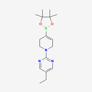 molecular formula C17H26BN3O2 B2492165 5-ethyl-2-[4-(tetramethyl-1,3,2-dioxaborolan-2-yl)-1,2,3,6-tetrahydropyridin-1-yl]pyrimidine CAS No. 1236354-95-2