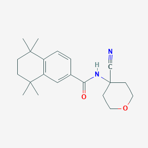 molecular formula C21H28N2O2 B2492167 n-(4-Cyanooxan-4-yl)-5,5,8,8-tetramethyl-5,6,7,8-tetrahydronaphthalene-2-carboxamide CAS No. 2129729-30-0