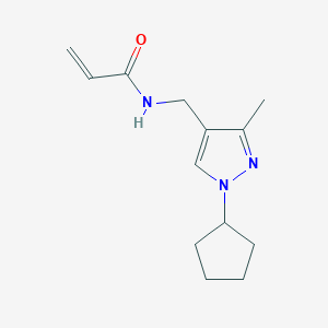 molecular formula C13H19N3O B2492168 N-[(1-cyclopentyl-3-methyl-1H-pyrazol-4-yl)methyl]prop-2-enamide CAS No. 2411261-06-6